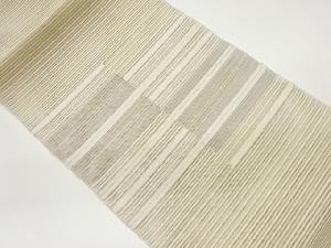 絽金銀糸抽象横段模様織出し名古屋帯